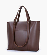 Dark brown double-handle tote bag
