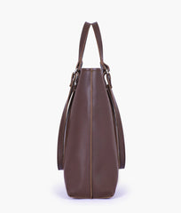 Dark brown double-handle tote bag