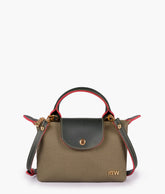 Green denim mini cross-body bag