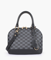 Black dome satchel handbag