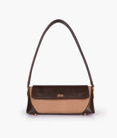 Dark brown baguette shoulder bag