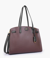 Dark brown with black robinson satchel bag