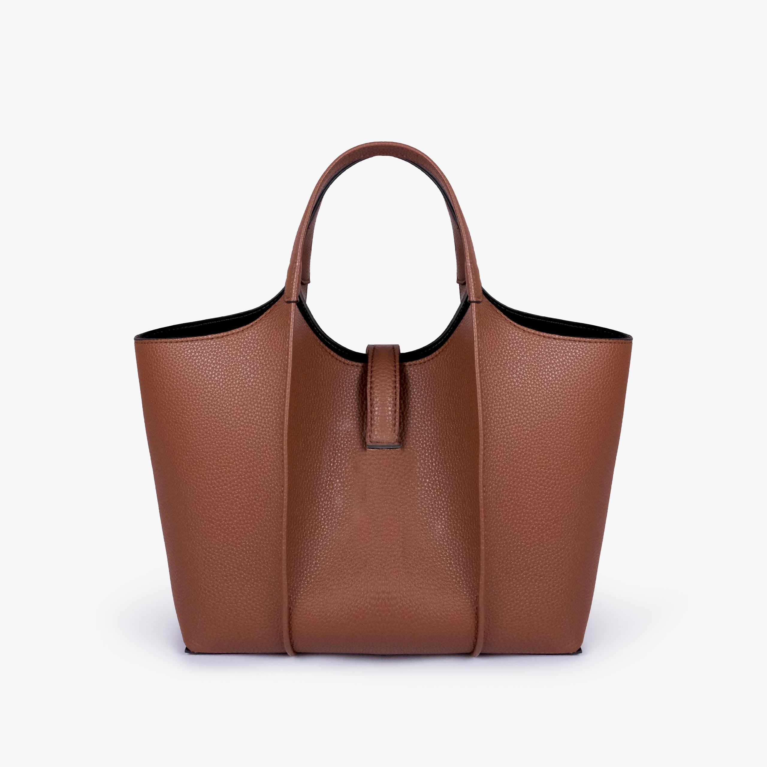 Back view of Brown scoop mini tote bag