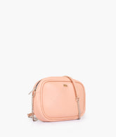 Peach mini quilted crossbody bag