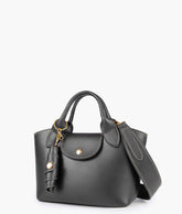 Black mini top-handle tote bag