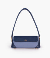 Blue baguette shoulder bag