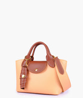 Peach mini top-handle tote bag