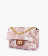 Horse brown printed mini bag with chain