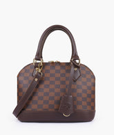 Dark brown dome satchel handbag