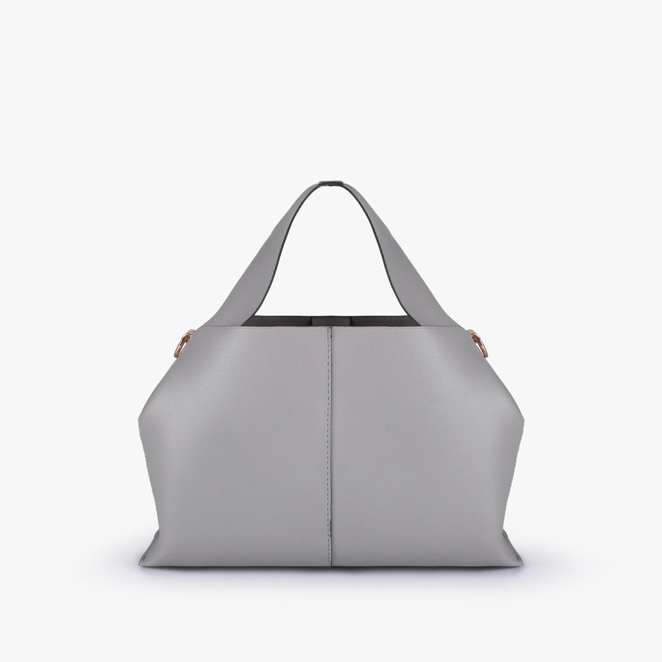 Back view of Grey draped mini tote