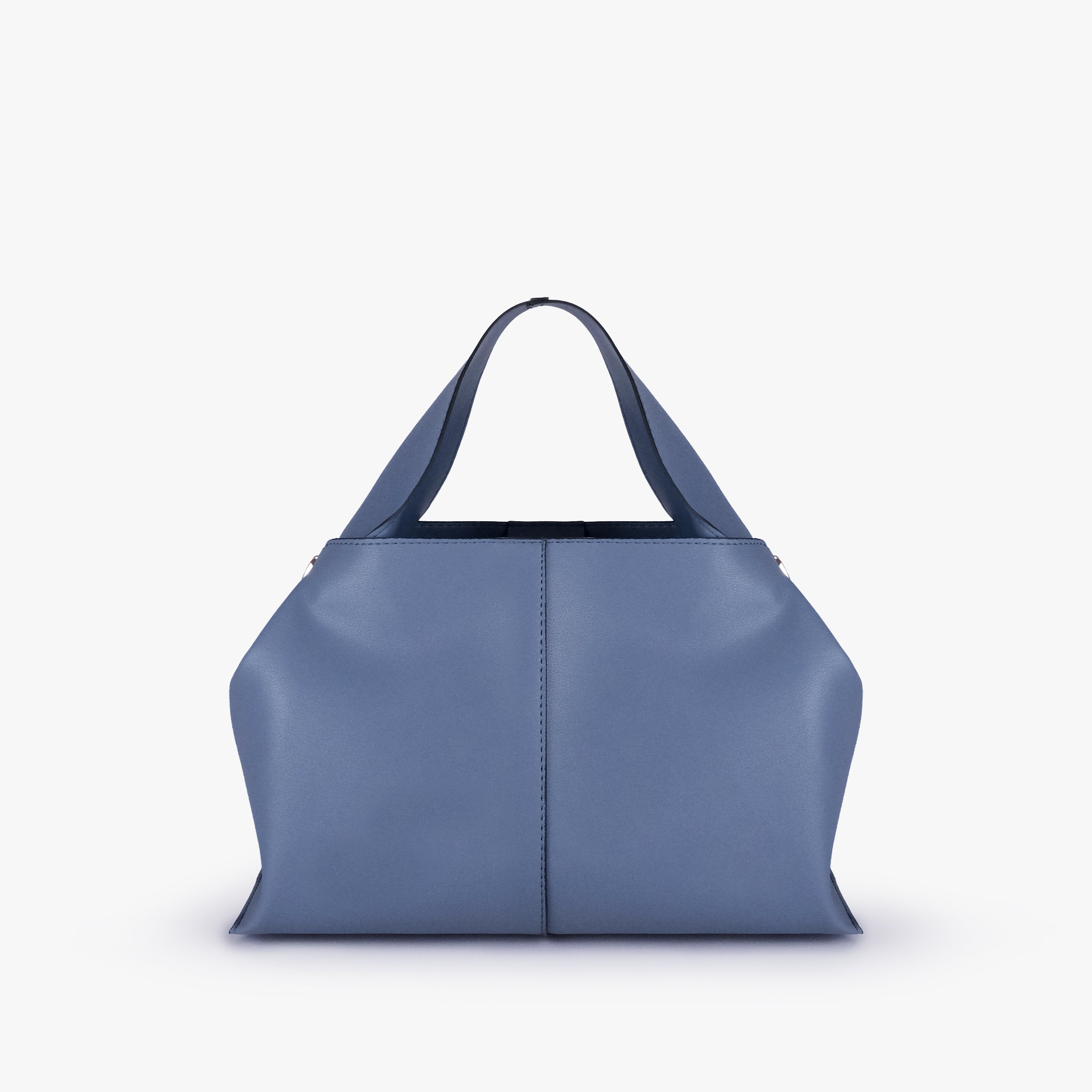 Back view of Sky blue draped mini tote