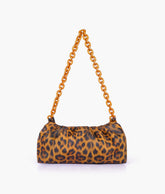 Brown leopard print cloud bag