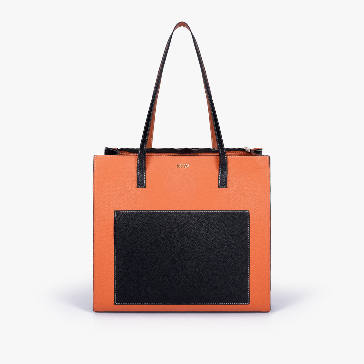 Front view of Ember color blocking tote