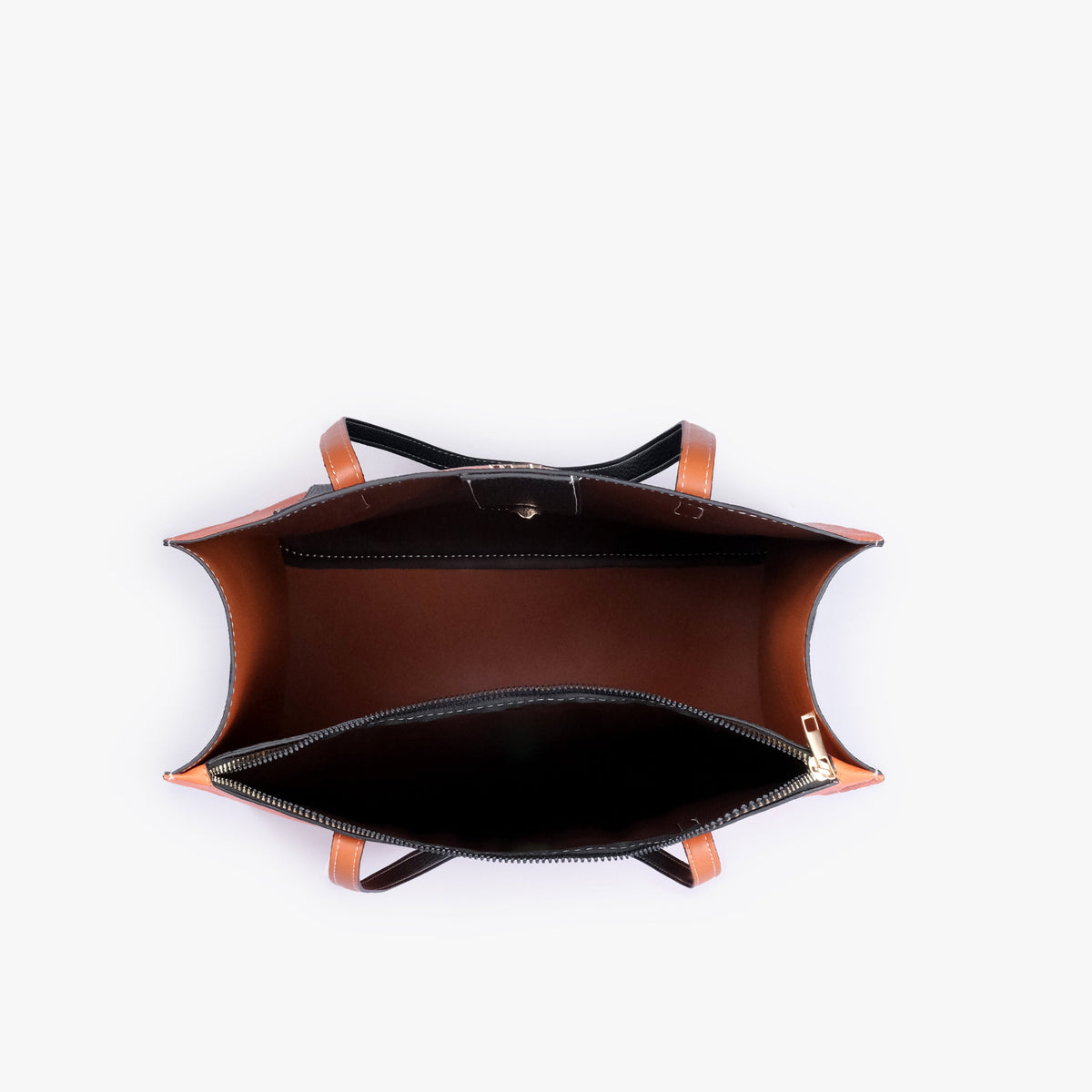 Interior view of Ember color blocking tote
