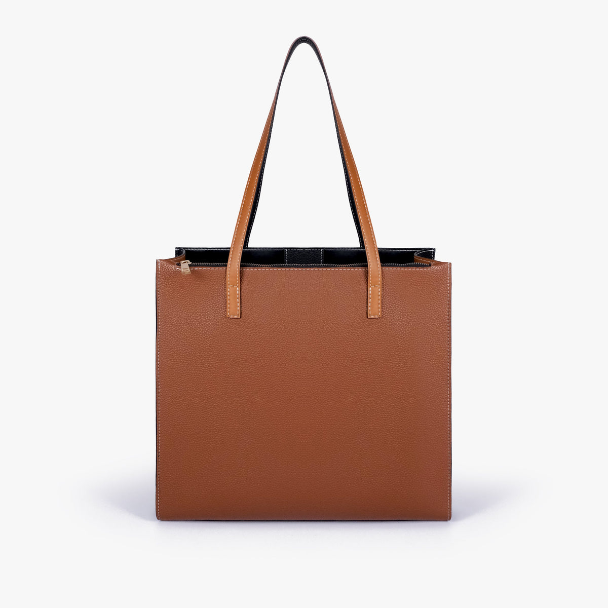 Back view of Espresso color blocking tote
