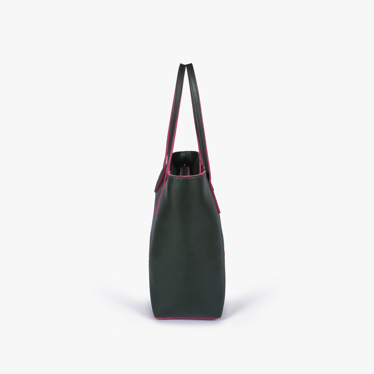Side profile of Green Arc tote bag