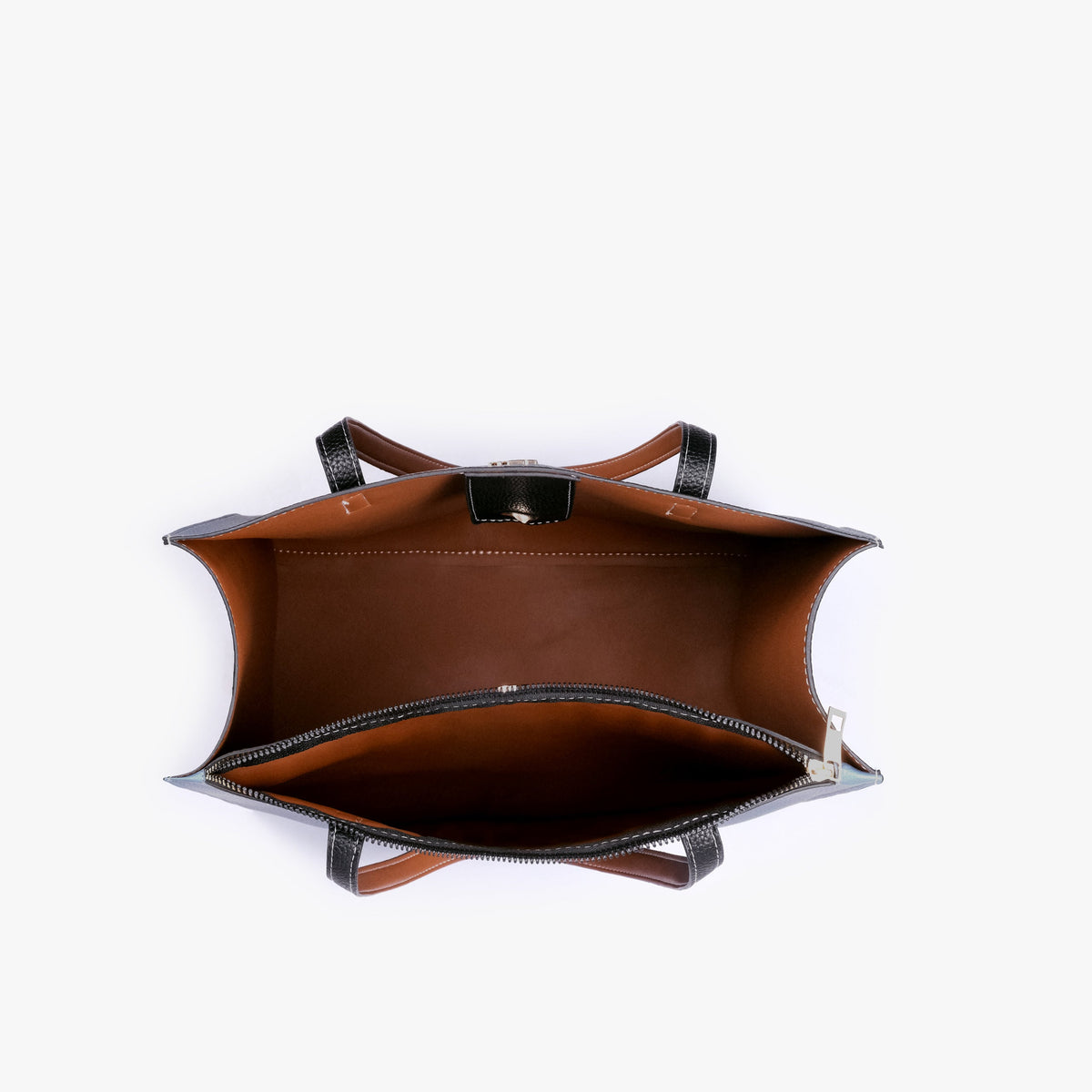 Interior view of Indigo color blocking tote