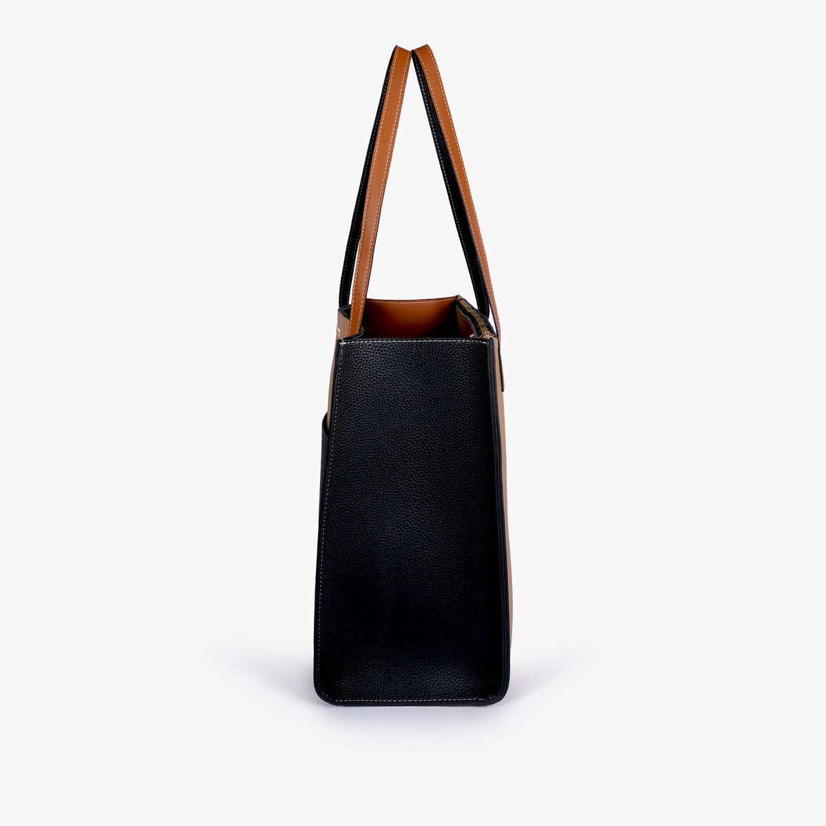 Side profile of Macchiato color blocking tote