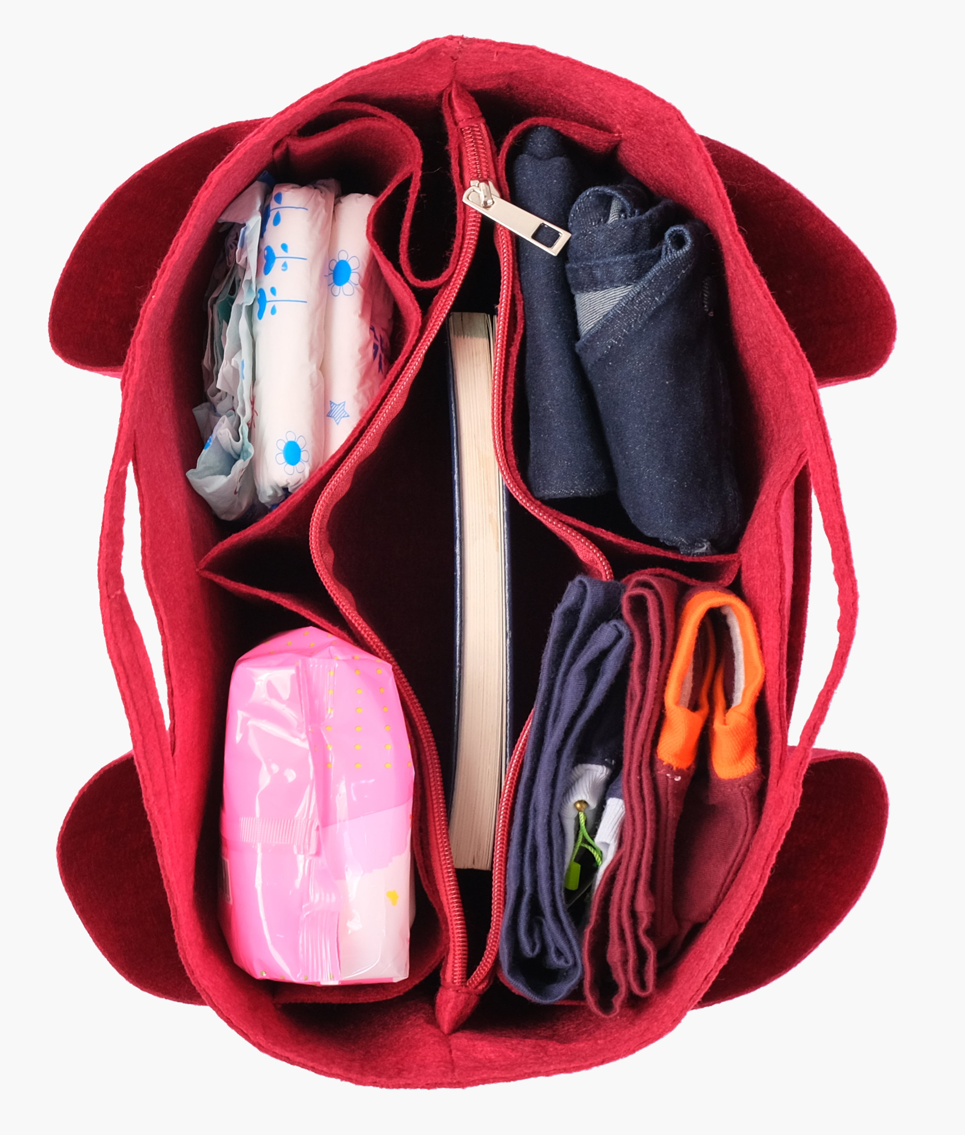 Maroon felt organizer