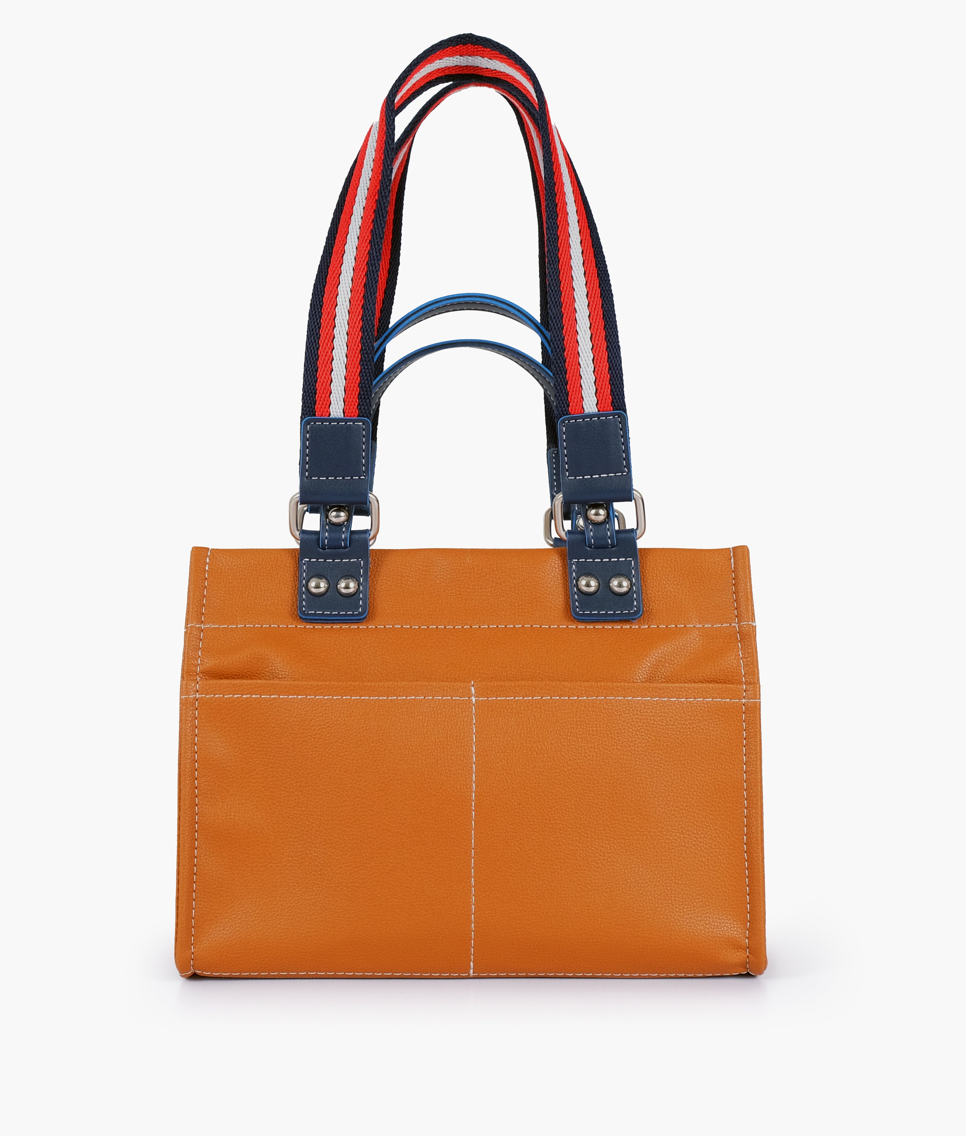 Mustard dual-pocket mini tote bag