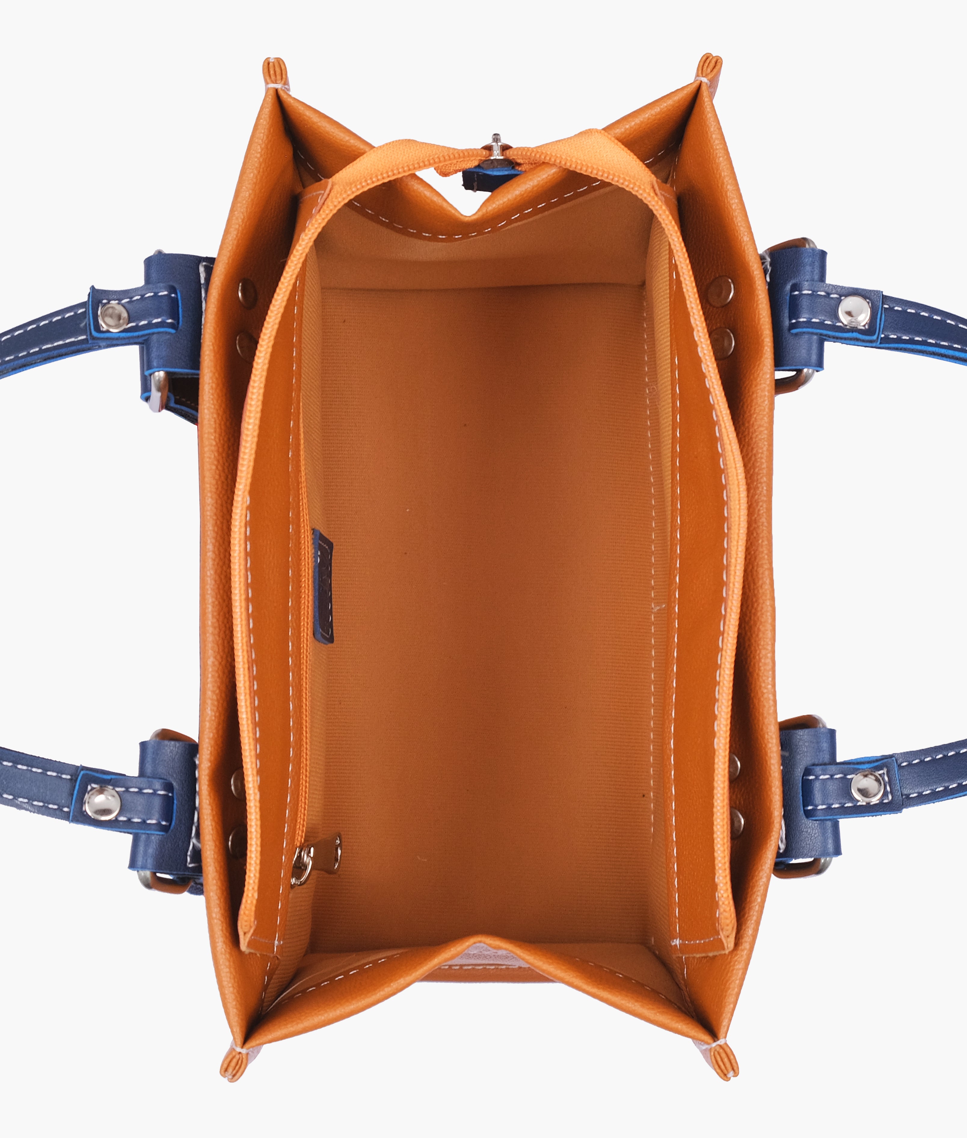 Mustard dual-pocket mini tote bag