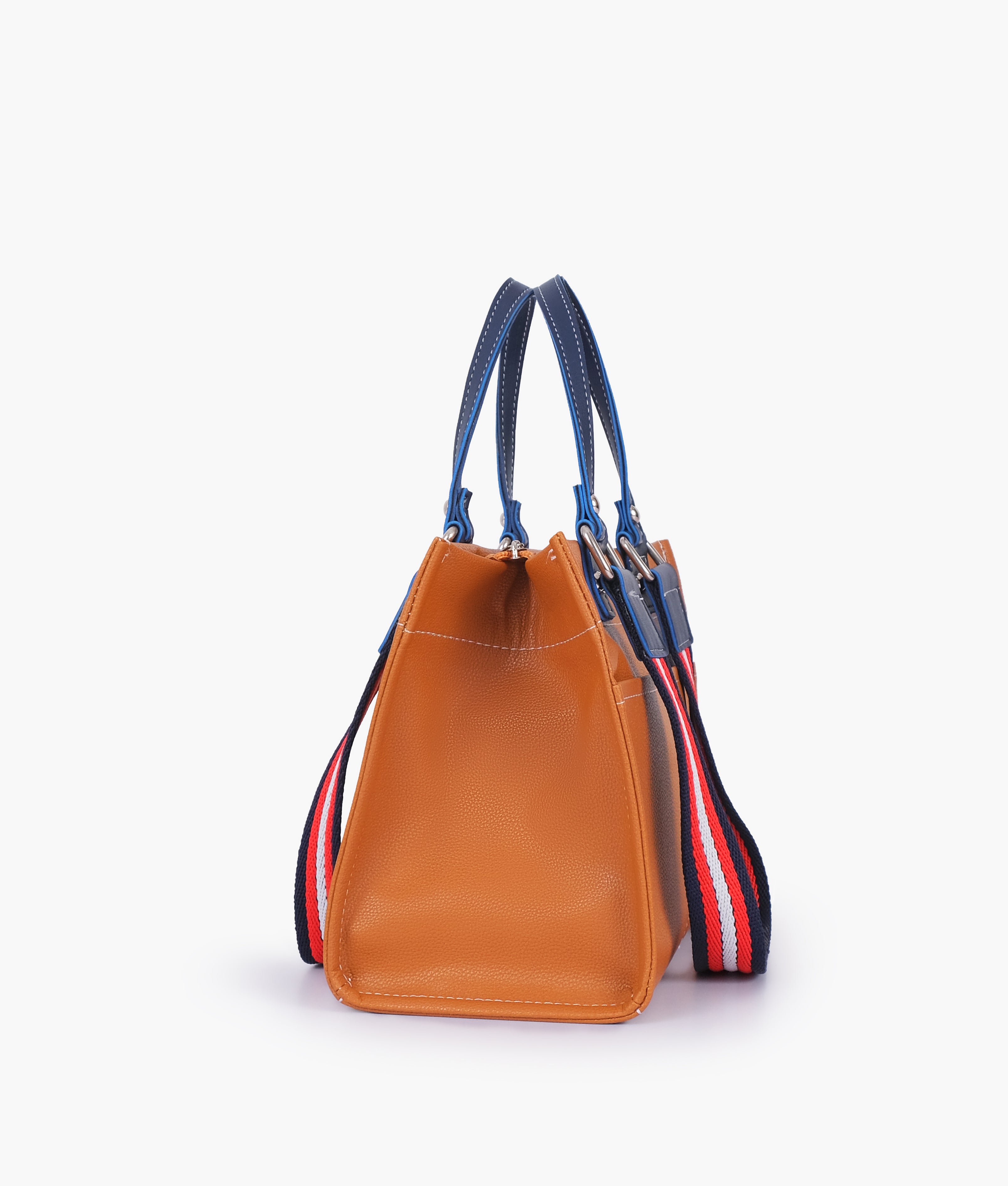 Mustard dual-pocket mini tote bag