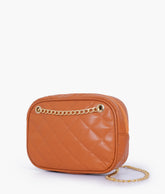 Mustard quilted rectangle cross-body bag