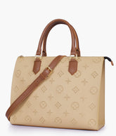 Off-white and brown on-the-go handbag
