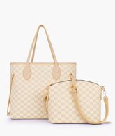 Off-white checkered neverfull two piece set