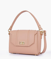 Peach compact top-handle cross-body bag