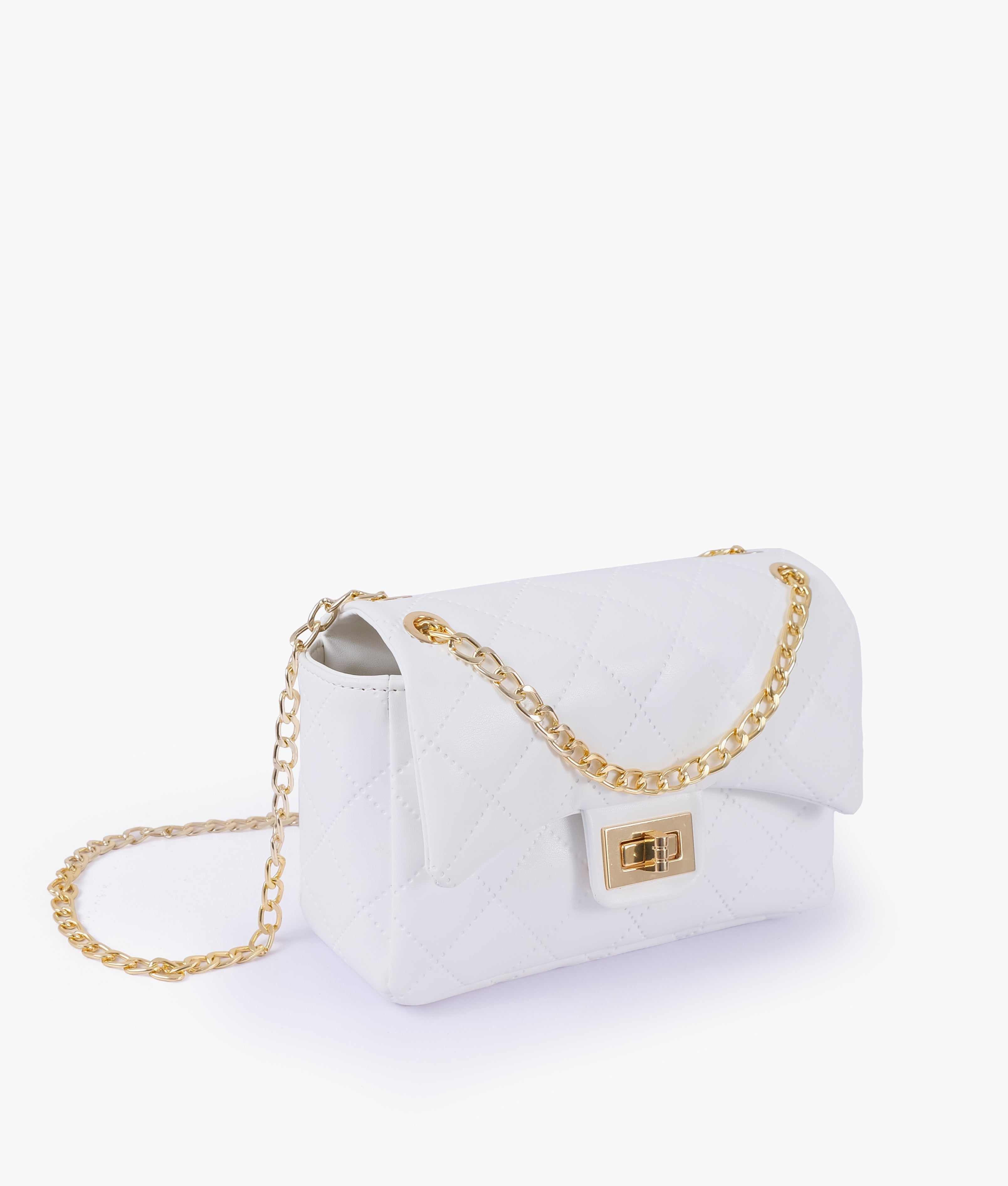 Mini White Designer Bag Elegant White Quilted Mini Bag With Chain