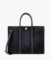 Black suede laptop bag