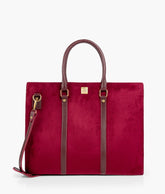 Burgundy suede laptop bag
