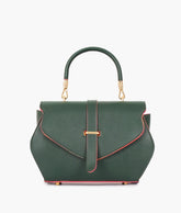 Army green top-handle hexagon bag