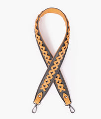 Black and mustard zig-zag weave strap add-on