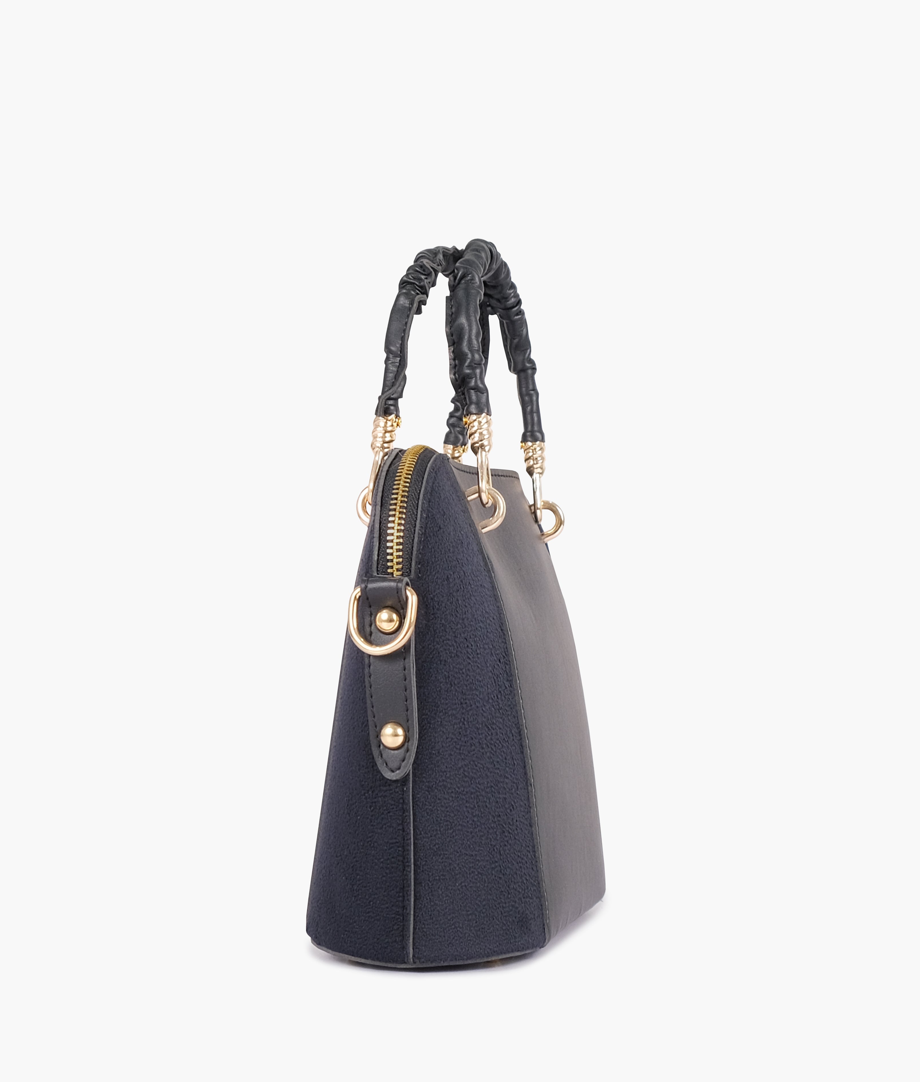 Black suede small evening bag