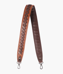 Brown and dark brown zig-zag weave strap add-on