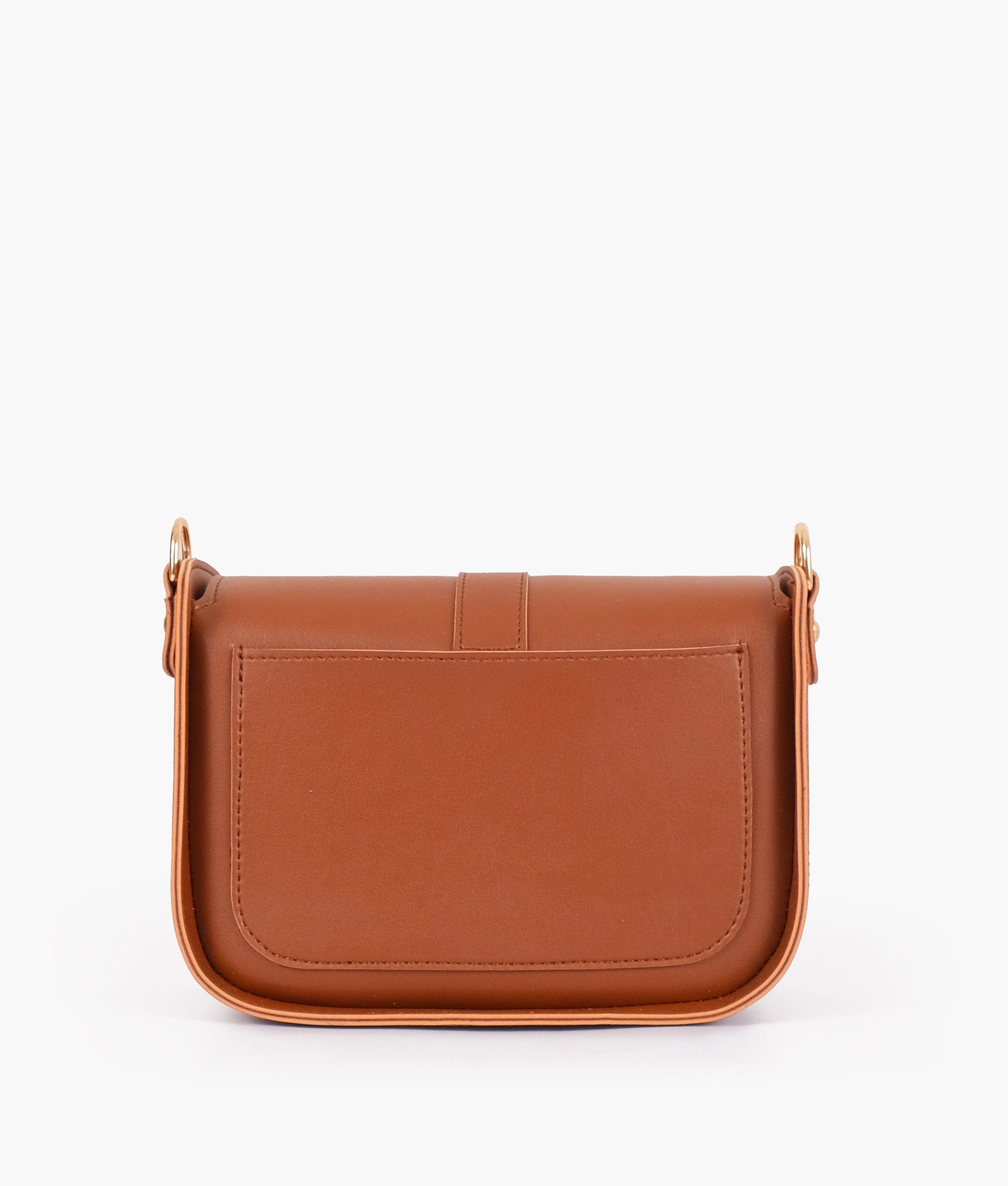 Brown saddle buckle bag