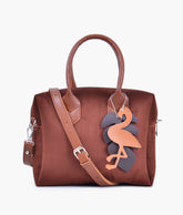 Horse brown suede mini bowling bag