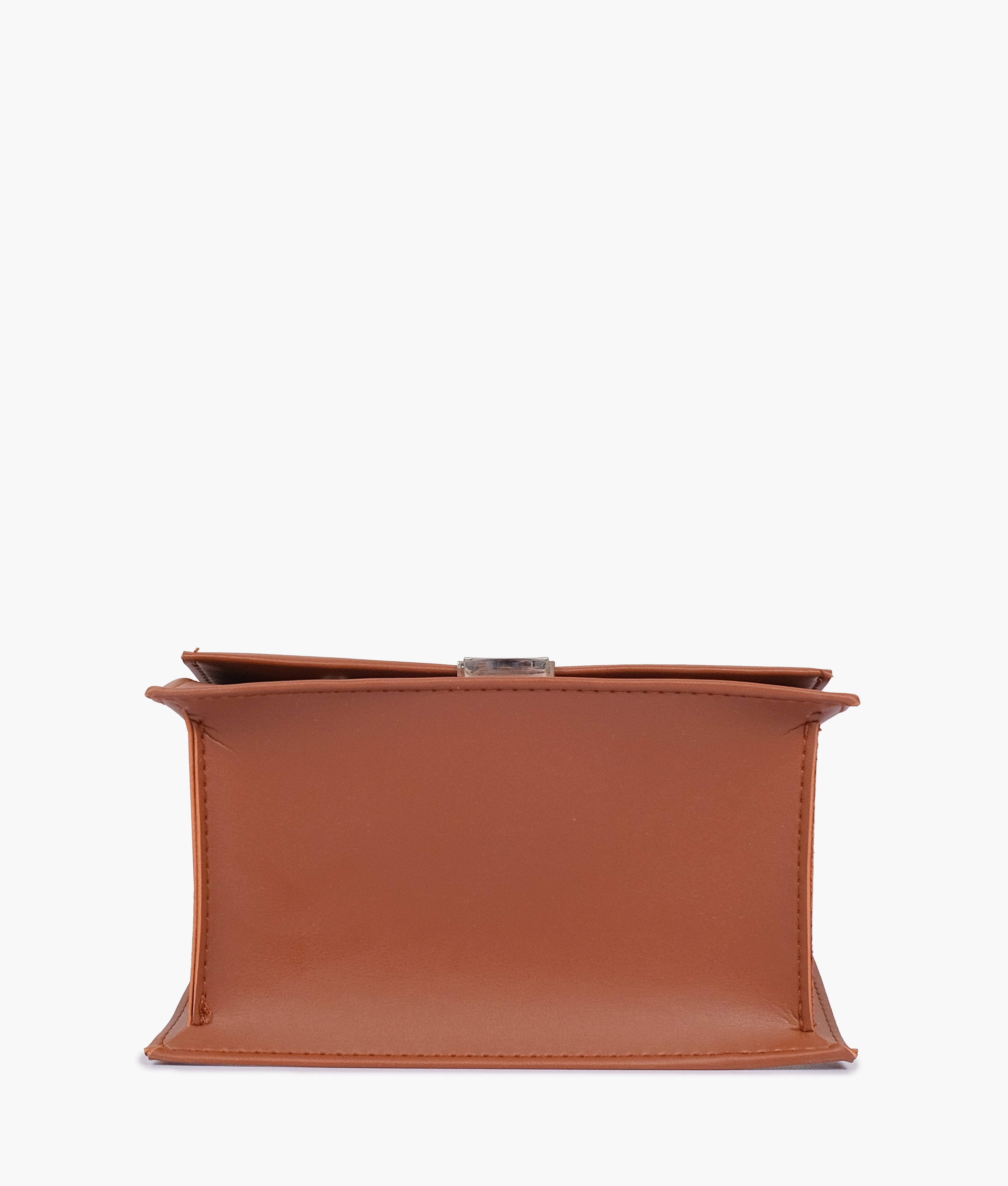 Brown top-handle mini cross-body bag