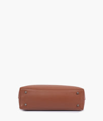Brown tote bag with detachable pouch