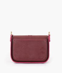 Burgundy saddle buckle bag