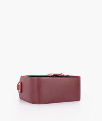 Burgundy saddle buckle bag