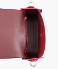 Burgundy saddle buckle bag