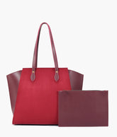 Burgundy suede classic tote bag