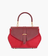 Burgundy top-handle hexagon bag