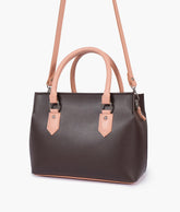 Dark brown small satchel bag