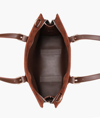 Dark brown suede laptop bag with sleeve