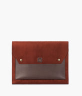 Dark brown suede laptop sleeve 17"
