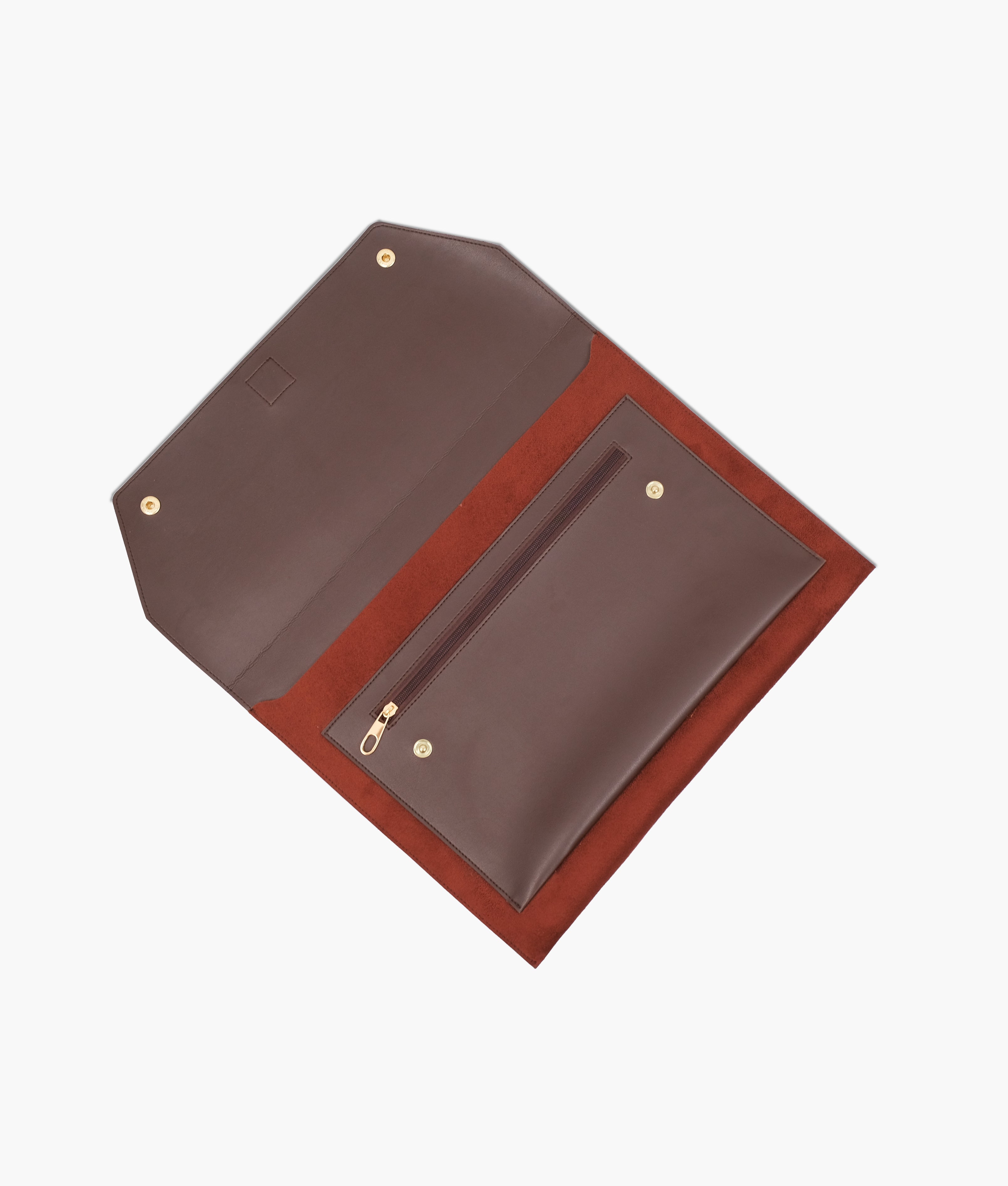 Dark brown suede laptop sleeve 17"